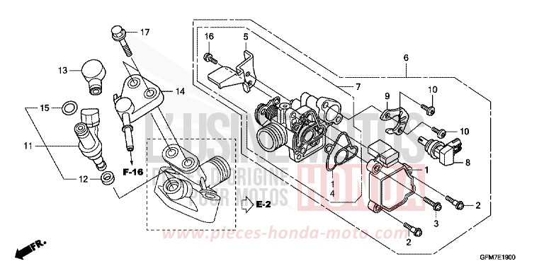 THROTTLE BODY for NHX 110 BLACK (NH1) from 2010